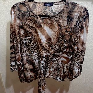 🔥SALE 4/$20‼️ Sheer Animal Print Blouse